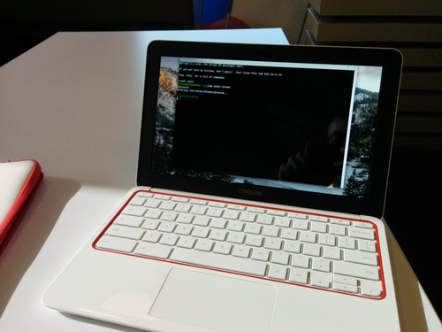 HP Chromebook 11 showing a command prompt
