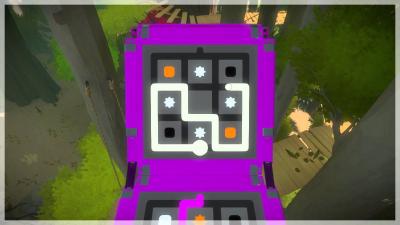 A screenshot of The Witness gameplay showing a puzzle.